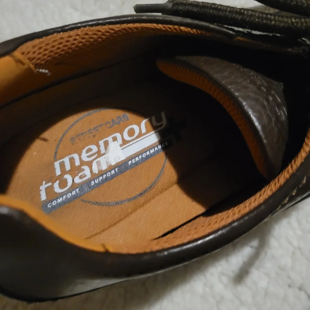 MENS STREET CARS MEMORY FOAM LEATHER OXFORDS BROWN SIZE 12 - Picture 9 of 10
